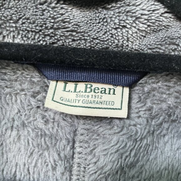 L.L. Bean Hi Pile Fleece Jacket Mens M Reg Gray Full Zip Blue Outdoor Gorpcore - Picture 4 of 12